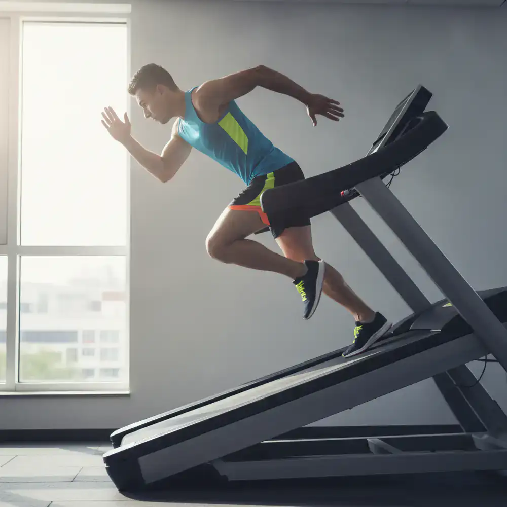Ciclo de corrida com inclinação para frente